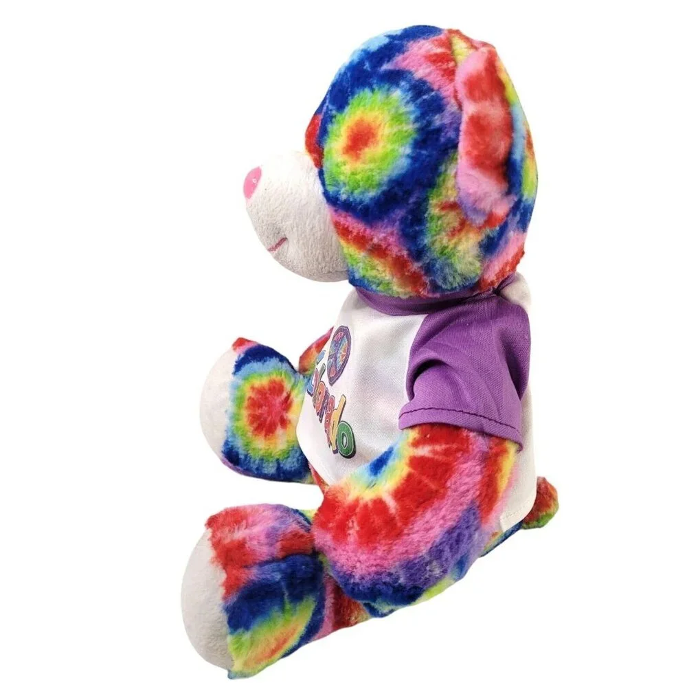 Peace Pals Tie-dyed Bear 12" Colorado Peace T-shirt Plush Stuffed Animal 2017 - Picture 4 of 8